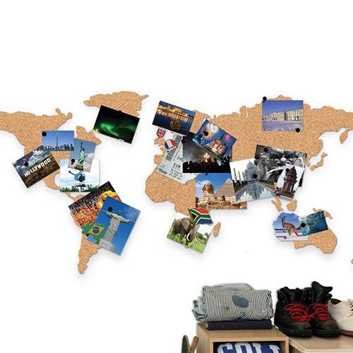 wrijving val wet Prikbord "Wereldkaart" van kurk | Smyla.nl