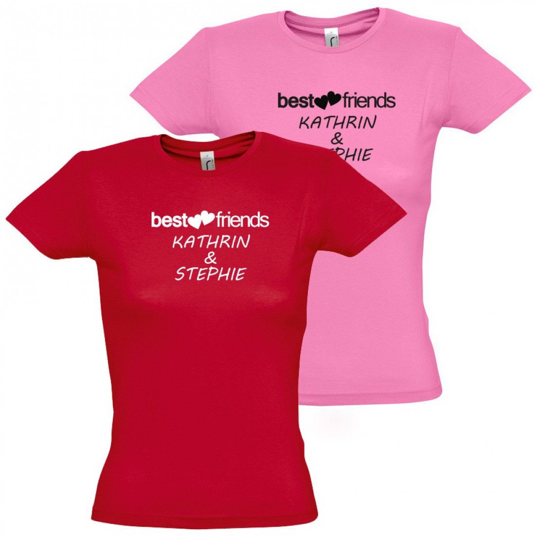 Betrokken betreden fragment Dames -T-Shirt "Best friends" | Smyla.nl